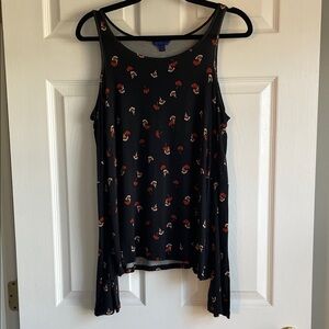 Aeropostale Floral Cold Shoulder Shirt